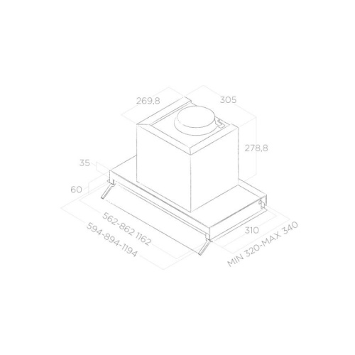 BOXINLX/IX/A/120-PRF0114762A Встраиваемые вытяжки ELICA/ Встраиваемая, 120 см, 1000 м3/ч, нержавеющая сталь фото 2