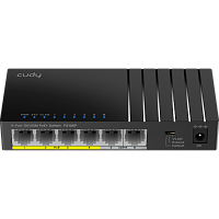 FS106P Коммутатор/ 6-Port 10/100M PoE Switch with 4 POE Ports Unmanaged Desktop Switch, support 4-port IEEE 802.3at PoE+ Injector (Port-1 to Port-4), Supports PoE power up to 30W for each PoE port, CCTV Mode (Transmit distance up to 250m at 10Mbps), Fanle