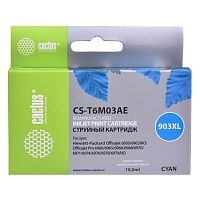 CS-T6M03AE -/ Картридж струйный Cactus CS-T6M03AE №903XL(есть ограничения по прошивке) голубой (10мл) для HP OJP 6