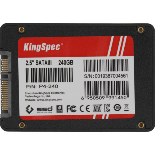 P4-240 Твердотельный накопитель Kingspec SATA-III 240GB P4-240 2.5" [P4-240] фото 4