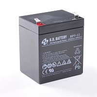 BP5-12 Батарея B.B. Battery серия BP, BP5-12, напряжение 12В, емкость 5Ач (разряд 20 часов), макс. ток разряда (5 сек.) 75А, макс. ток заряда 1.5A, свинцово-кислотная типа AGM, клеммы T2, ДxШxВ 90x70x106мм., вес 1.8кг., срок службы 10 лет/ B.B. Battery se