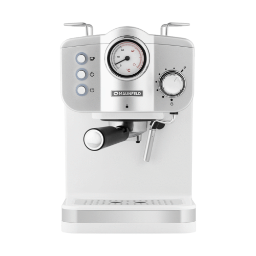 MF-735WHPRO Рожковая кофемаштина MAUNFELD/ Рожковая кофемашина, мощность 1100 Вт, 15 бар, капучинатор, цвет белый фото 2