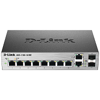 DGS-1100-10/ME/A2A Коммутатор/ DGS-1100-10/ME Managed L2 Metro Ethernet Switch 8х1000Base-T, 2хCombo 1000Base-T/SFP, Surge 6KV, CLI