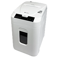 АП40-5 Уничтожитель документов ГЕЛЕОС АП40-5, DIN P-5 (5 ур-нь секр.), фрагмент 1,9х12мм, АВТОПОДАЧА 180 лист (70г/м2), пл.карты/скрепки/скобы, 37 литров