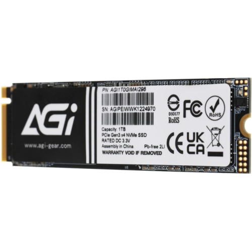 AGI1T0GIMAI298 Твердотельный накопитель AGi PCIe 3.0 x4 1TB AGI1T0GIMAI298 AI298 M.2 2280 фото 4
