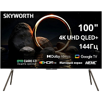 100Q79H 100", Ultra HD, QLED, 400Nit, Google TV,DVB-T2/C/S2, 2.1 ch Sound (15W*2 20W SUB) Dolby Atmos, 144Hz, 3 HDMI, 2 USB, Digital Audio Output, LAN, Composite output, CI, напольная подставка в комплекте, 2025 ДВЕ КОРОБКИ
