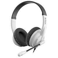 HU-10/USB/BLACK+WHITE Наушники с микрофоном A4Tech HU-10 черный/белый 2м накладные USB оголовье (HU-10/USB/BLACK+WHITE)