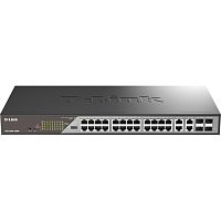 DSS-200G-28MP/A1A Сетевой коммутатор/ Smart L2 Surveillance Switch 24х1000Base-T PoE, 4xCombo 1000Base-T/SFP, PoE Budget 370W, Long-range PoE up to 250m