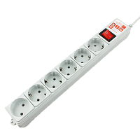 SPG(5+1)-B-10 Фильтр-удлинитель Power Cube 3 м 6 розеток (серый) 10А/2,2кВт/ Surge protector Power Cube 3 m 6 outlets (gray) 10A / 2.2kW