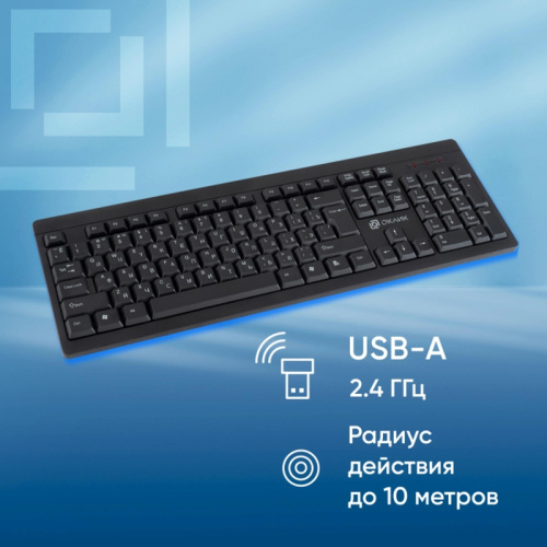 1788287 Клавиатура Oklick 95KW черный USB беспроводная (1788287) фото 2 1788287 Клавиатура Oklick 95KW черный USB беспроводная (1788287) фото 2