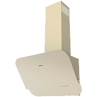 KHC66135GB Вытяжка Korting/ наклонная, Ширина 60 см, механическое управление, 3 режима, скрытые кнопки управления, 650 м3/ч., алюминиевый жировой фильтр, LED освещение, бежевое стекло