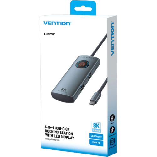 TQXHB Мультифункциональный хаб Vention USB-C 5 в 1 HDMI 8K фото 4