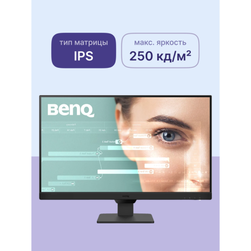 GW2490 Мониторы/ Benq GW2490 23.8'', 1920x1080, IPS, 100Hz, 20M:1, 250cd, 5ms, 2*HDMI, DP, Speakers, Flicker-free;Low Blue Light, 3Y, Black фото 3