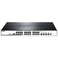 DGS-1510-28XMP/A1A Сетевой коммутатор/ Gigabit Stackable SmartPro Switch with 24 10/100/1000Base-T PoE ports and 4 10G SFP+ ports