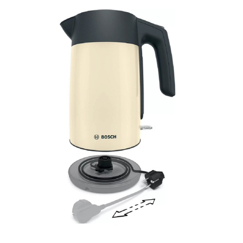 TWK7L467 Чайник BOSCH/ Цвет: бежевый, 2400 Ватт, скрытый нагр.элемент, 1.7 л фото 5