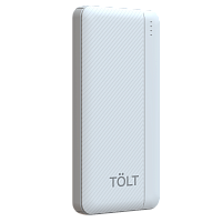 K05White Портативный аккумулятор TOLT Lit K05 White, 10000mAh, 10W, white, CCC/ Powerbank TOLT Lit K05 White, 10000mAh, 10W, white, CCC
