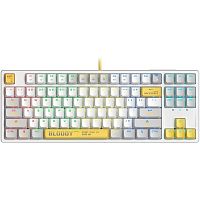 S87USBENERGYWHITE Клавиатура A4Tech Bloody S87 Energy механическая белый/желтый USB for gamer LED (S87 USB ENERGY WHITE)