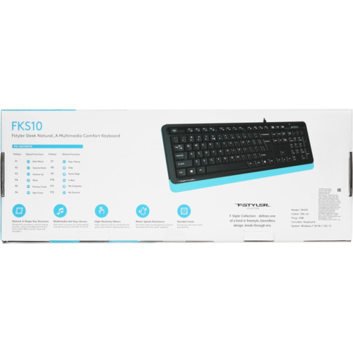 FKS10BLUE Клавиатура A4Tech Fstyler FKS10 черный/синий USB (FKS10 BLUE) фото 13 FKS10BLUE Клавиатура A4Tech Fstyler FKS10 черный/синий USB (FKS10 BLUE) фото 13