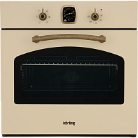 OKB460RB Встраиваемый духовой шкаф Korting/ Retro Calabria, 59.8 х 59.5 x 56 см, 6 режимов нагрева, аналоговые часы в классическом стиле Frank Muller, таймер, слоновая кость+бронза