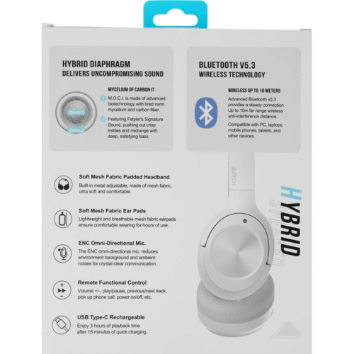 BH220WHITE Гарнитура мониторные A4Tech Fstyler BH220 белый беспроводные bluetooth оголовье (BH220 WHITE) фото 4 BH220WHITE Гарнитура мониторные A4Tech Fstyler BH220 белый беспроводные bluetooth оголовье (BH220 WHITE) фото 4