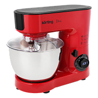 KKM0103Diva Кухонная машина KORTING/ Кухонная машина KORTING, мощность 1500 Вт, объем чаши 6.3 л, механическое управление, цифровой LED дисплей, 3 насадки (крюк для теста, венчик, насадка для смешивания), планетарное вращение, 6 скоростей, импульсный режи