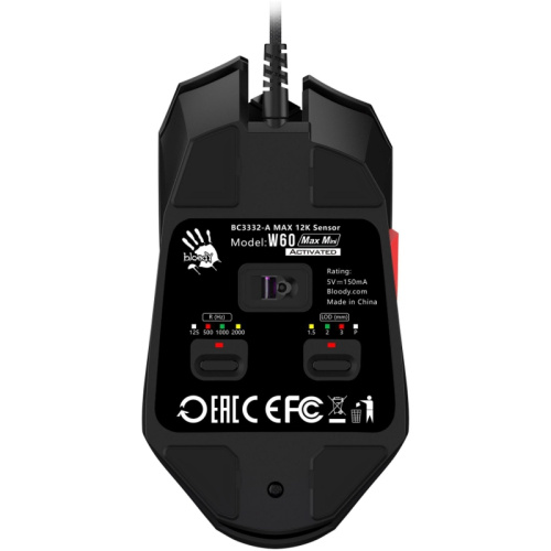 W60MAXMINI Мышь A4Tech Bloody W60 Max Mini черный/рисунок оптическая 12000dpi USB 9but фото 5
