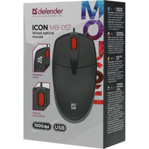 52057 Мышь DEFENDER USB OPTICAL ICON 3D MB-057 BLACK 52057 фото 10 52057 Мышь DEFENDER USB OPTICAL ICON 3D MB-057 BLACK 52057 фото 10