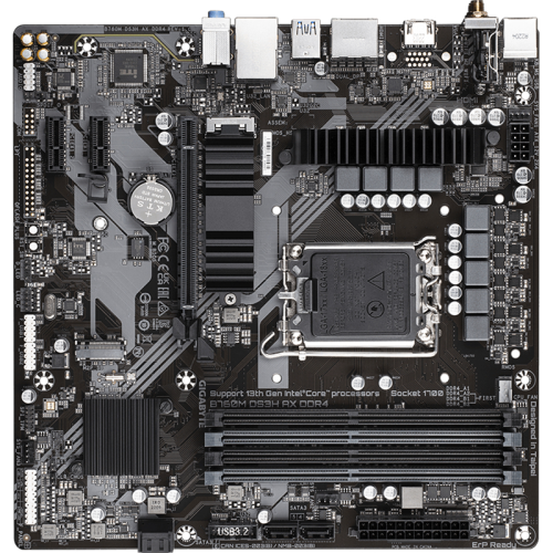 B760MDS3HAXDDR4 Материнская плата/ MB GIGABYTE INTEL B760 s1700, 4xDDR4(128GB), HDMI 2.0/2xDP, 1xPCIe 4.0x16, 2xPCIe 3.0, 1xLAN (2.5GbE), Wi-Fi, BT, 4xSATA 6Gb/s, 2xM.2, 1xUSB-C, 3xUSB 3.2, 2xUSB 2.0, mATX фото 5