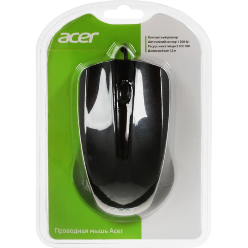 ZL.MCEEE.001 Мышь Acer OMW010 черный оптическая 1200dpi USB 3but (ZL.MCEEE.001) фото 7