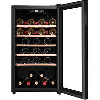 Винный шкаф MAUNFELD/ Винный шкаф MAUNFELD MFWC-124S56, ВхШхГ 860х480х575 мм, 56 бутылок, от 5 ° C до 20 ° C, отдельностоящий, полезный объем 124 л, электронный термостат, индикация температуры, диапазон влажности 50-80%, звуковой сигнал отключения питани
