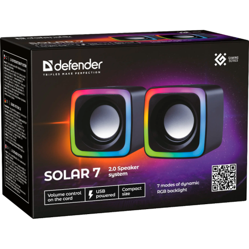 65117 Defender Акустическая 2.0 система Solar 7 6Вт, подсветка, питание от USB фото 8
