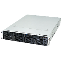 CS-R28-07P Серверный корпус/ 2U chassis; ATX, Micro-ATX, Mini-ITX MBs; 8 x 3.5''hs + 2 x 3.5'' internal + 2 x 2.'' hs rear; 1200W (1+1); AC-R50 rails