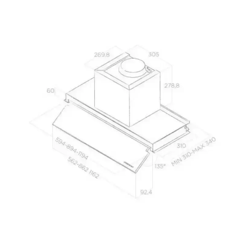 BOXINNODRIPIX/A/60-PRF0157712A Встраиваемая вытяжка ELICA/ Встраиваемая, 60 см, 600 м3/ч, нержавеющая сталь фото 6