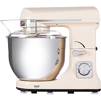 MF-431BG Миксер MAUNFELD/ Планетарный миксер, 1000 Вт , Чаша 5 литров, Импульсный режим, 3 насадки, цвет бежевый
