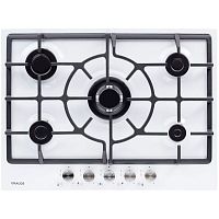 Встраиваемая варочная панель Graude/ Газ, 70 см, 5 конфорок, механическое управление, белый цвет