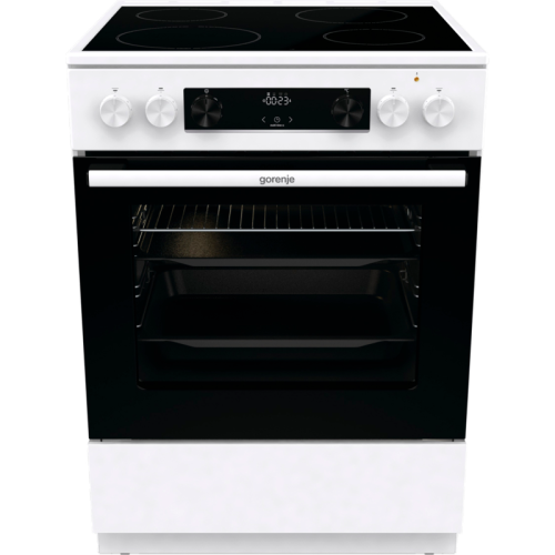 GEC6C40WD Плита GORENJE/ Плита электрическая, 60 см, стеклокерамика,4 конфорки, белый цвет