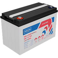 VRC12-100 Батарея Vektor Battery серия VRС, VRC 12-100, напряжение 12В, емкость 100 Ач (разряд 10 часов), макс. ток разряда (5 сек.) 1200А, макс. ток заряда 30A, свинцово-кислотная типа AGM+CARBON, клеммы M8, ДxШxВ 333x173x223 мм., вес 30.8кг., срок служб