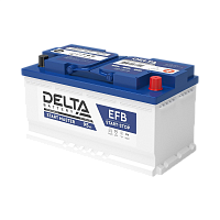 DELTASTARTMASTER95AhEFB Аккумуляторная батарея для автомобилей/ DELTA серия START MASTER, DELTA START MASTER 95 Ah EFB, напряжение 12В, емкость 95 Ач (разряд 20 часов; 10.5В), пусковой ток: 900А, полярность обратная ( - +), тип EFB;Pb (свинцово-кислотный)