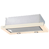KHP6617GB Вытяжка Korting/ Встраиваемая вытяжка с выдвижным экраном в ретро дизайне,ширина 60 см, 3 режима, механическое управление, 650 м3/ч., алюминиевые жировые фильтры, LED освещениe - 2 лампы, ур.шума 57дб, панель-бежевое стекло(обработка фасет)