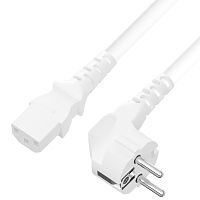 4PH-R90440 4ПХ Кабель питания белый, 0.5m, евровилка угловая Schuko - С13, 3*0,75mm