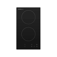 Электрическая домино HOMSair/ Варочная панель домино, электрическая, 290х510х50 мм, сенсорное управление, 2 конфорки, стеклокерамика, дисплей, таймер, автоматическое выключение, блокировка панели, 9 степеней нагрева, черный цвет
