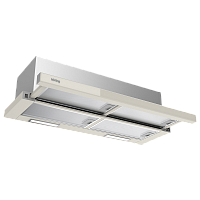 KHP9815GB Встраиваемая вытяжка Korting/ Встраиваемая с выдвижным экраном, ширина 90 см, 3 режима, механическое (клавишное) управление, 800 м3/ч., алюминиевые жировые фильтры, LED освещениe - 2 лампы, ур.шума 59дб, панель - бежевое стекло (обработка - фасе