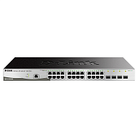 DGS-1210-28/ME/P/B2A Коммутатор/ DGS-1210-28/ME/P/B Managed L2 Metro Ethernet Switch 24x1000Base-T, 4x1000Base-X SFP, Surge 6KV, CLI, RJ45 Console, RPS, Dying Gasp, power supply unit with UPS function