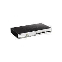 DGS-1210-10MP/F3A Коммутатор/ Smart L2 Switch 8х1000Base-T PoE, 2х1000Base-X SFP, PoE Budget 130W, Compact CLI