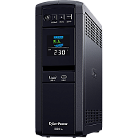 CP1350EPFCLCD Источник бесперебойного питания/ UPS Line-Interactive CyberPower CP1350EPFCLCD 1350VA/810W USB/RS-232/RJ11/45/USB/SNMPslot charger A/С (6 EURO), с чистым синусом при работе от АКБ