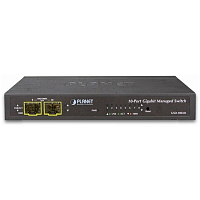 GSD-1002M коммутатор/ PLANET IPv4/IPv6 Managed 8-Port 10/100/1000Mbps + 2-Port 100/1000X SFP Gigabit Desktop Ethernet Switch (POE PD, External PWR)