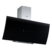 DH90.1GE Вытяжки Graude/ Вытяжка настенная., наклонная, 3 скорости, черное стекло+нержавеющая сталь