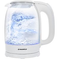 MGK-613WH Чайники MAUNFELD/ Чайник, 2200 Вт, 1.7 л., стекло, белый
