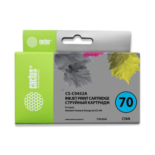 CS-C9452A -/ Картридж струйный Cactus CS-C9452A №70 голубой (130мл) для HP DJ Z3100 CS-C9452A -/ Картридж струйный Cactus CS-C9452A №70 голубой (130мл) для HP DJ Z3100