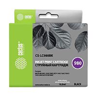 CS-LC980BK -/ Картридж струйный Cactus CS-LC980BK черный (16мл) для Brother DCP-145C/165C/MFC-250C/290C